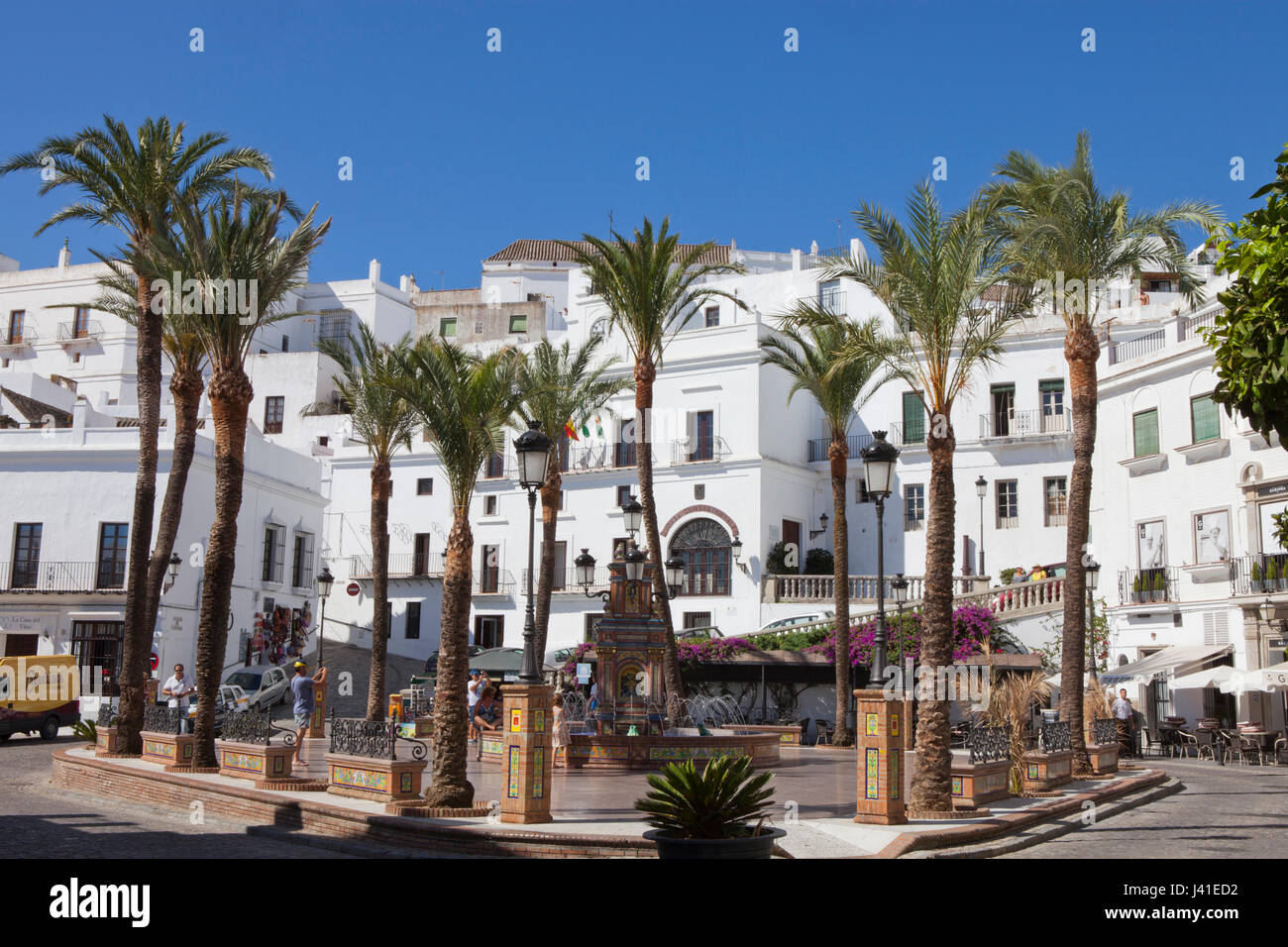 White village in the historical town of Vejer de la Frontera, Cadiz Province, Andalusia, Spain, Europe Stock Photo
