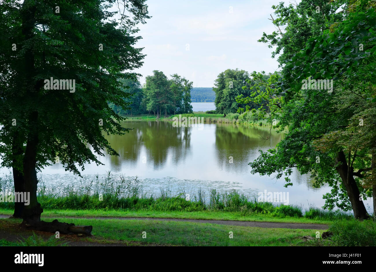 Petzow Castle Grounds, Havel, Municipality of Schwielowsee, Brandenburg, Germany Stock Photo
