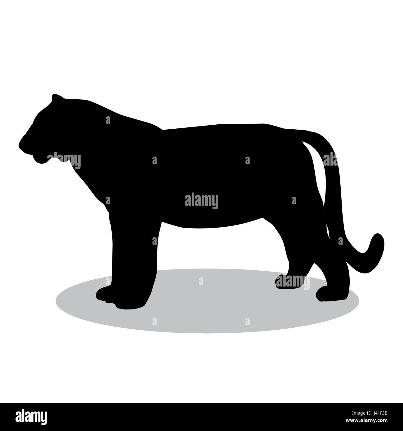 Tiger wildcat black silhouette animal Stock Vector