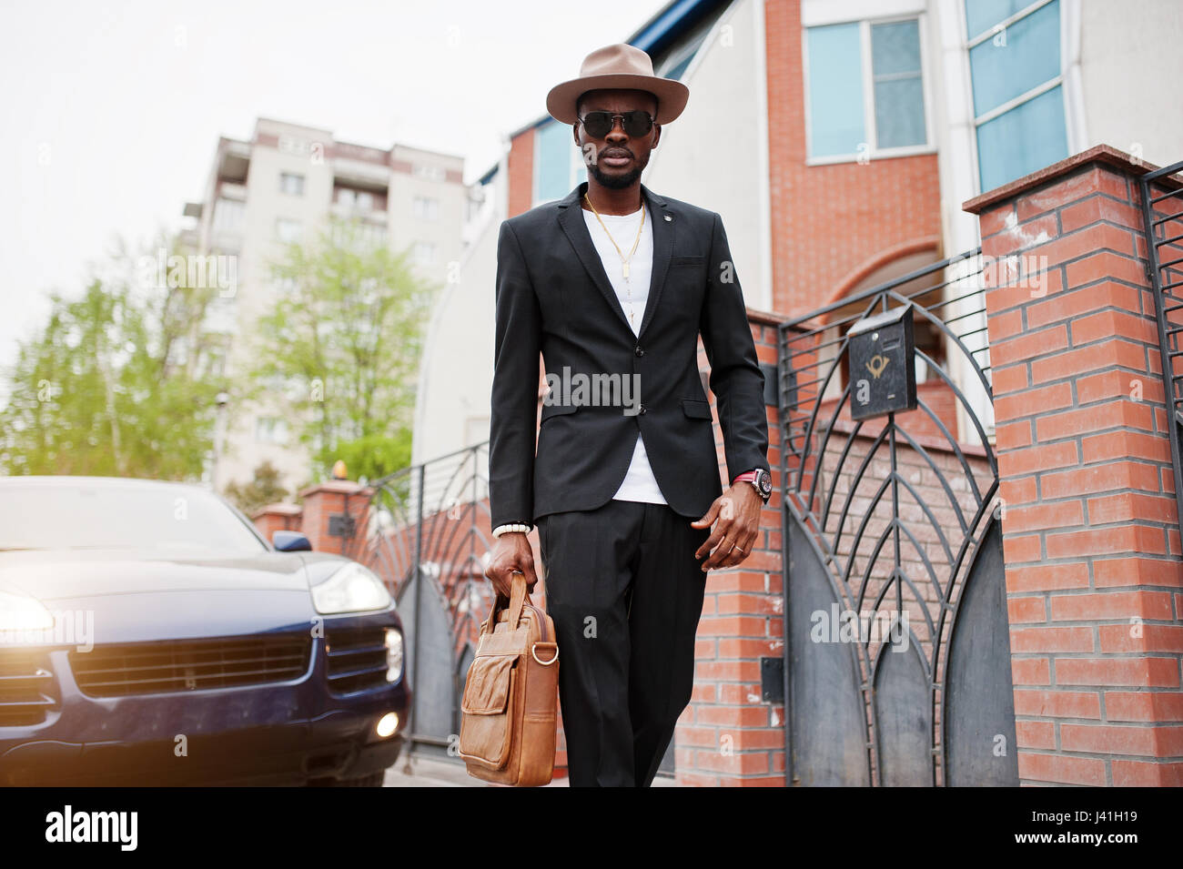 Rich african american businessman Stock 