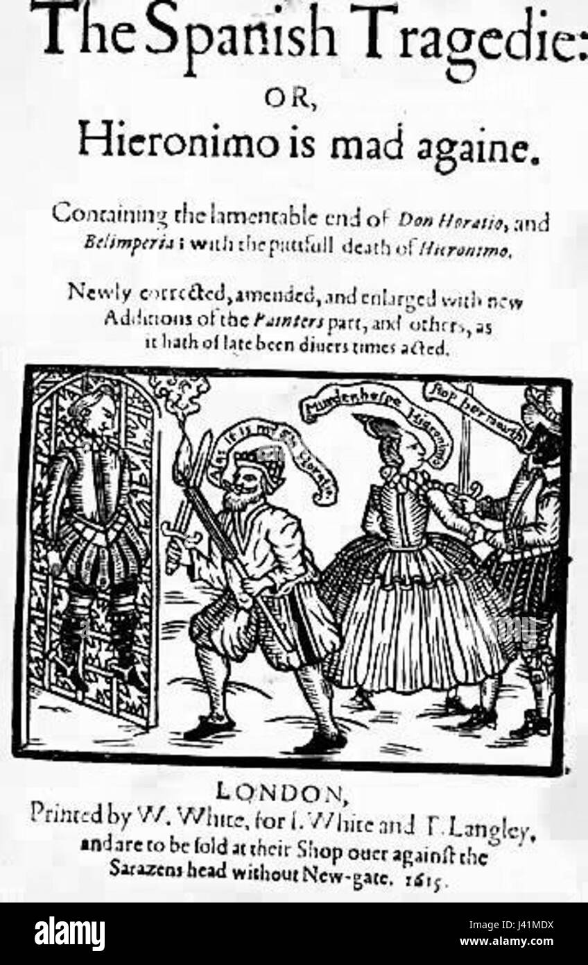 Kyd SpanishTragedie Title Stock Photo Alamy