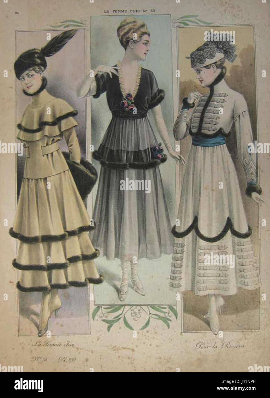 La Femme Chic No. 84 is a fashion magazine publication focusing on chic women's fashion and style. It features the latest trends, fashion photography, and cultural style discussions of its time. Stock Photo