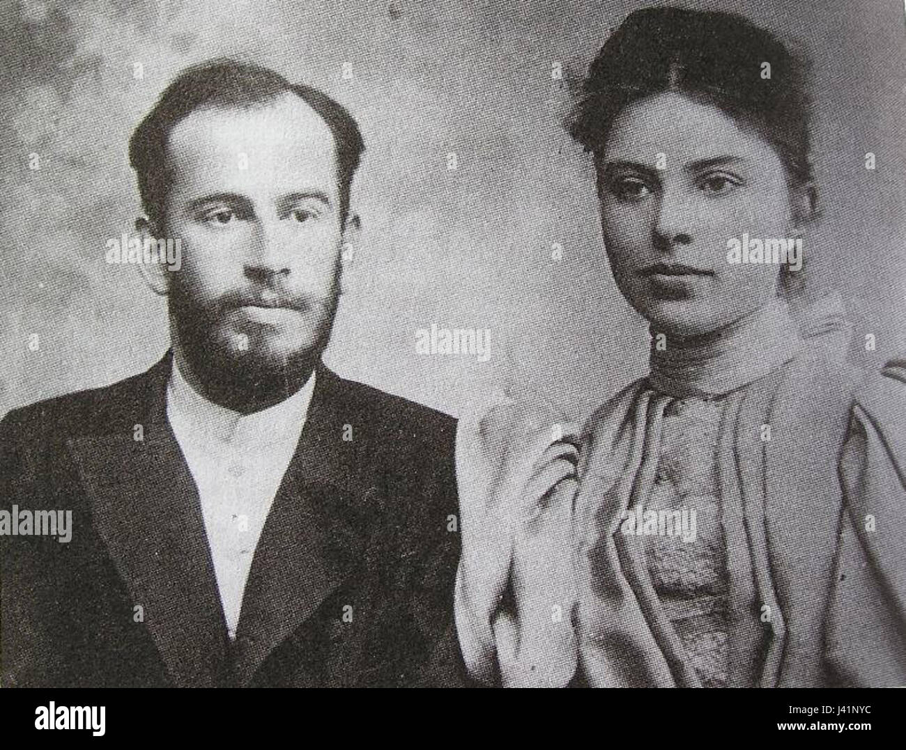 Lev Lvovich Tolstoy and his wife Stock Photo Alamy