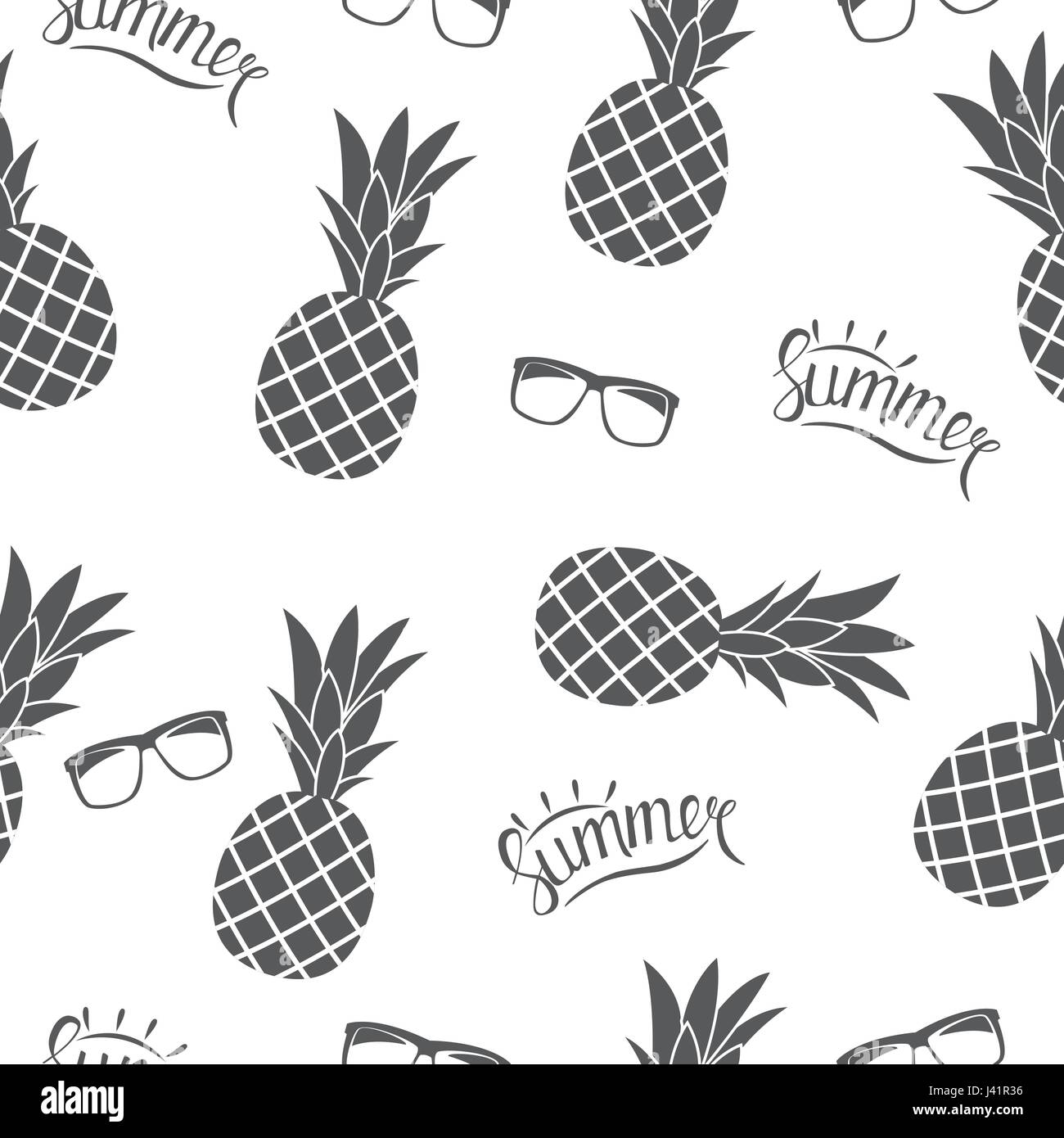Pineapple Natural Seamless Pattern Background Vector Illustration Stock ...