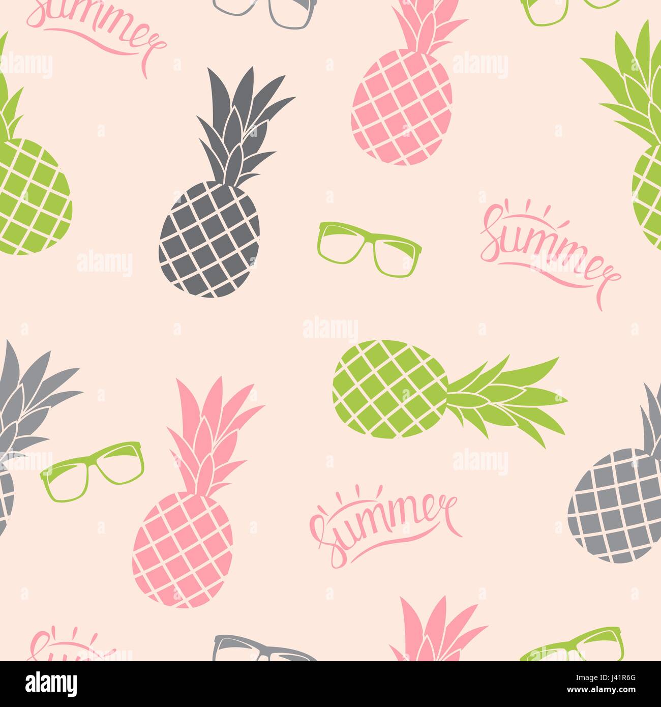 Pineapple Natural Seamless Pattern Background Vector Illustration Stock ...