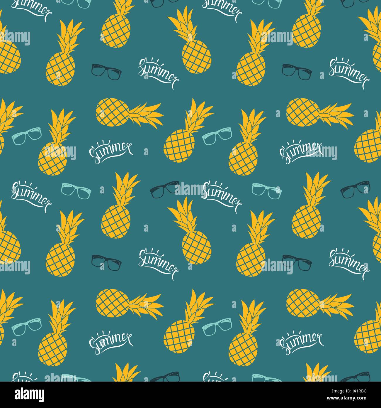 Pineapple Natural Seamless Pattern Background Vector Illustration Stock ...