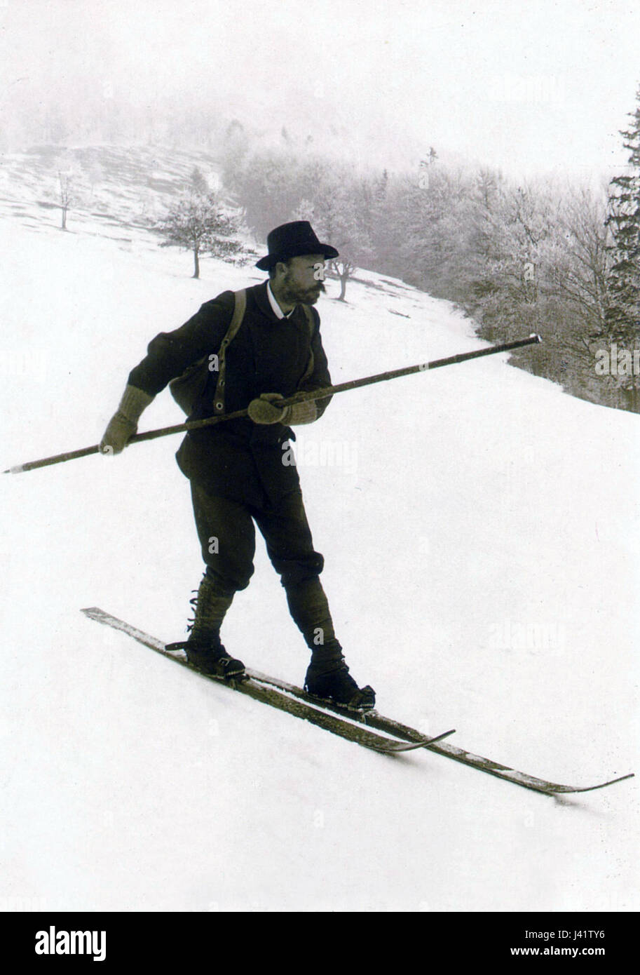 Mathias zdarsky ski technique Stock Photo