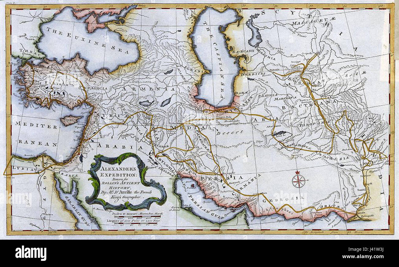 Map of Armenia and Albania (1760) Stock Photo