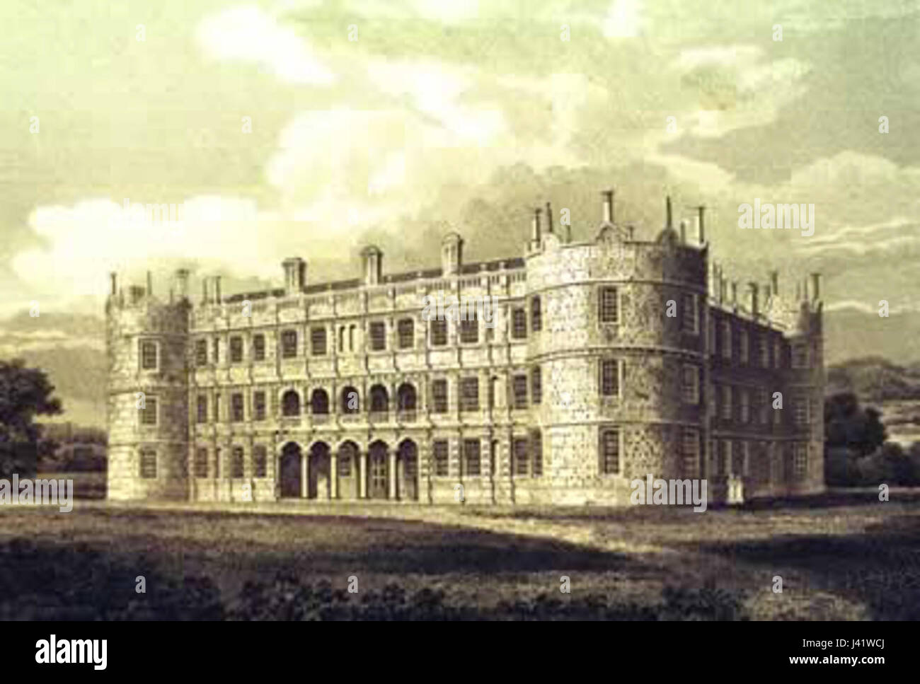 Longford Castle in 1808 by F Mackensie Stock Photo
