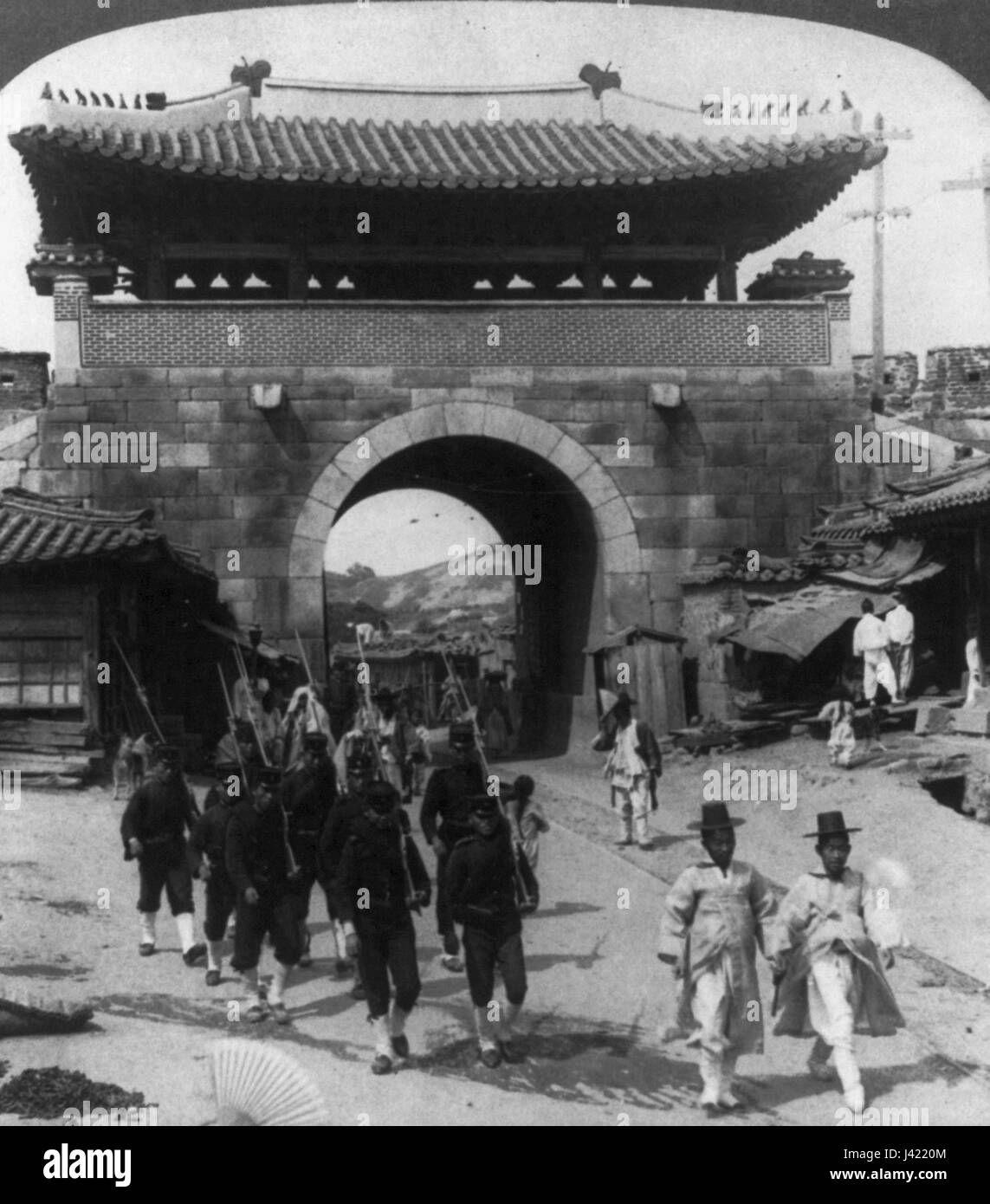 Korea History Seoul West.Gate 1904 by.Underwood Stock Photo Alamy