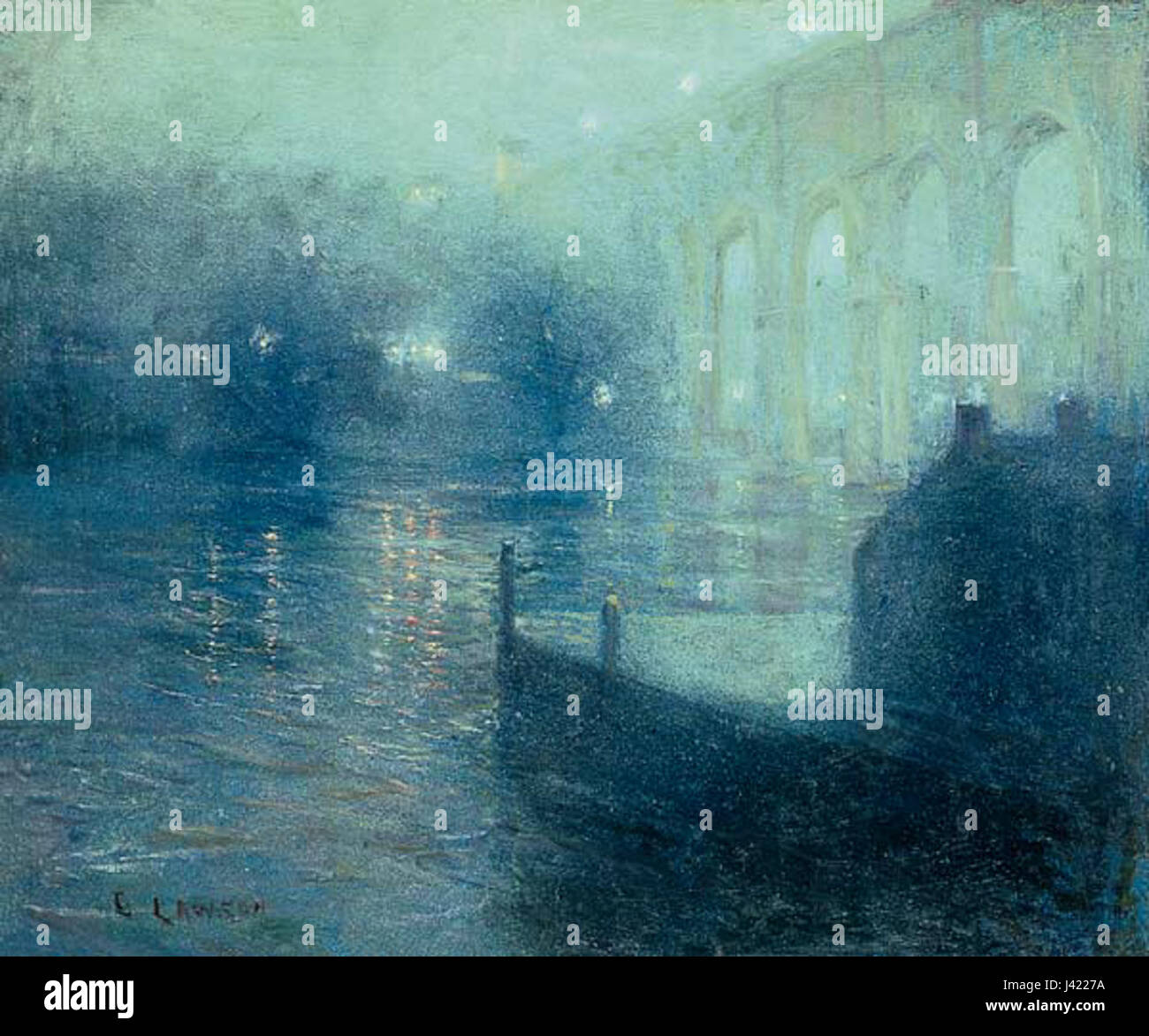 Ernest Lawson -Great American Art Spring Night c.1913 Harlem River