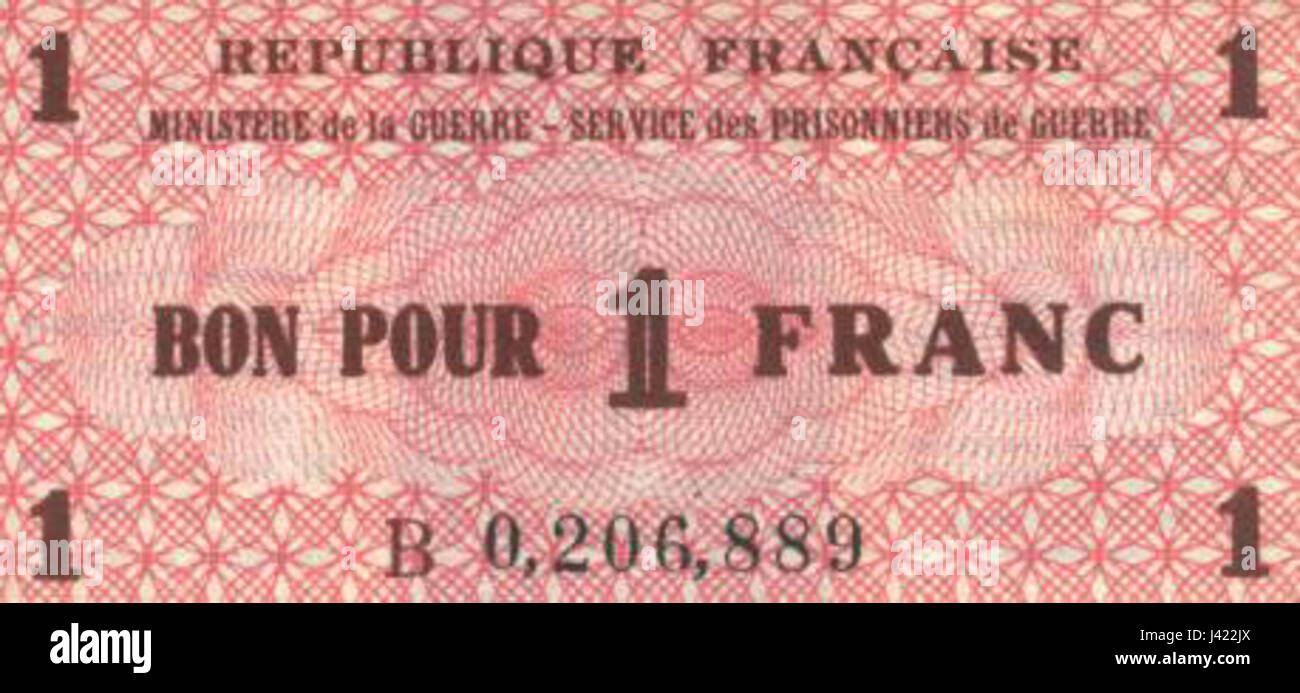 Lagergeld Frankreich Vorderseite Stock Photo