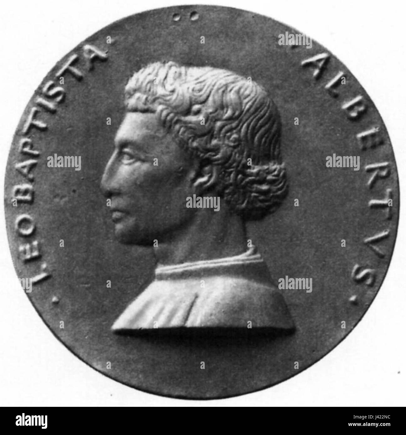 A 15th-century portrait of Leon Battista Alberti, created by the artist ...