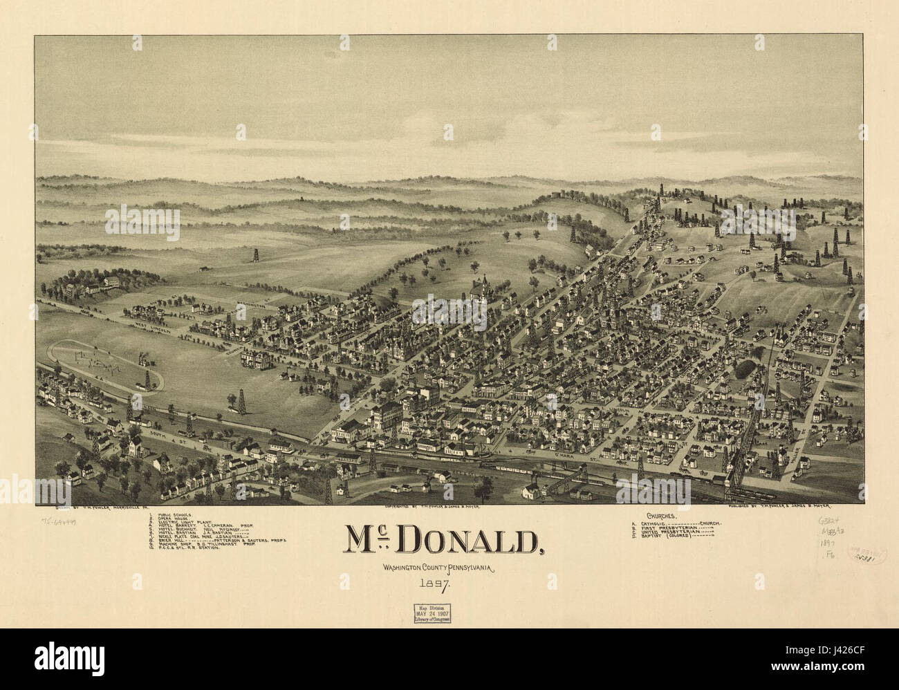 Map of McDonald, PA 1897 Stock Photo Alamy