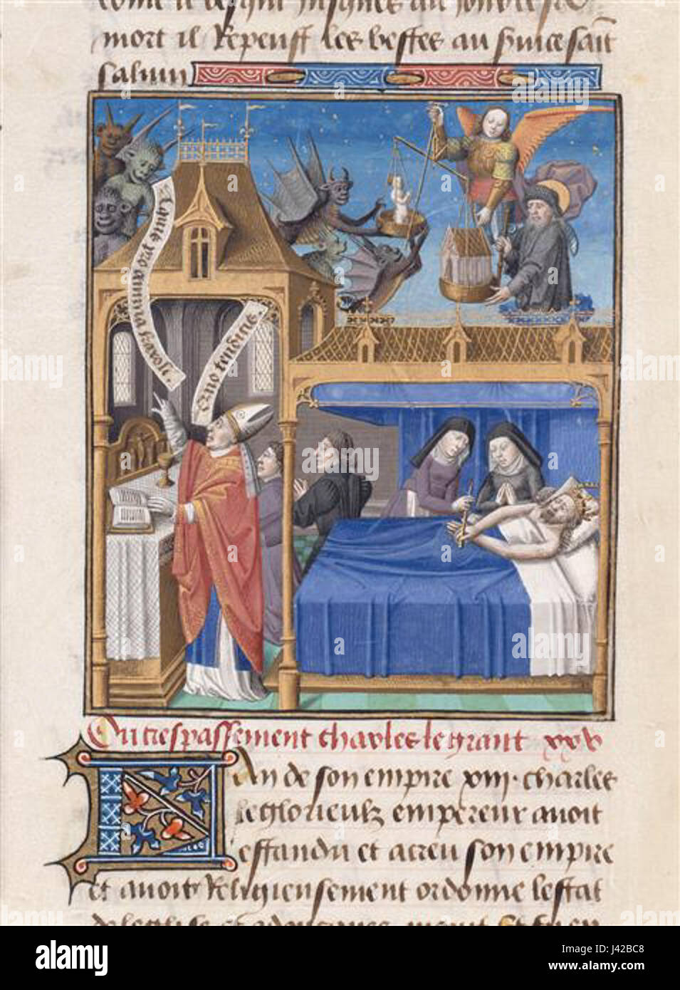 Le Miroir Historial De Vincent De Beauvais Mort De Charlemagne Stock Photo Alamy