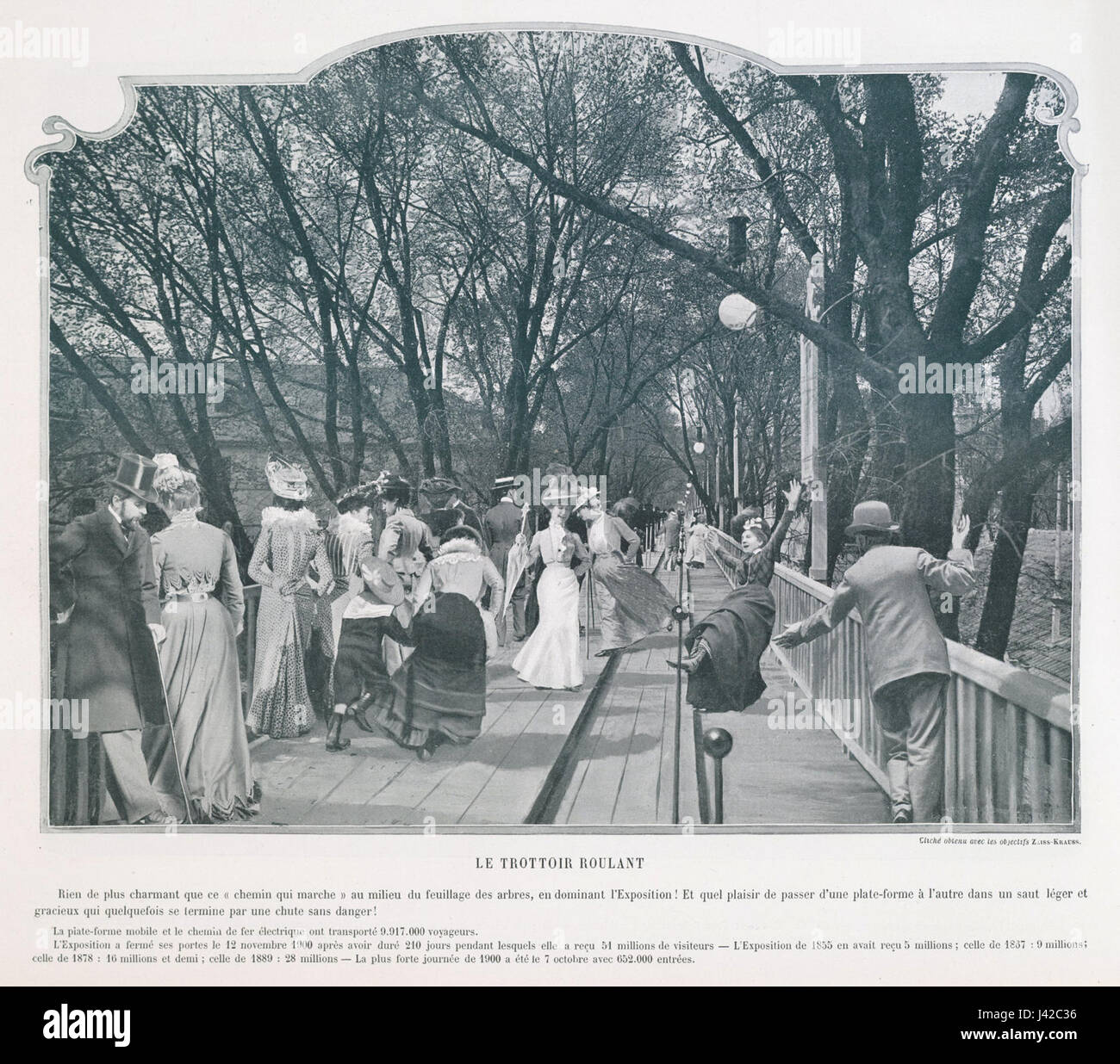 Le trottoir roulant, Exposition Universelle 1900 Stock Photo