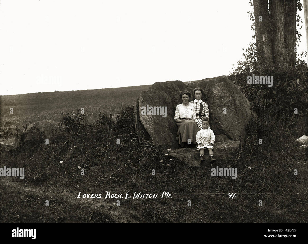 Lovers Rock Wilton Maine Stock Photo