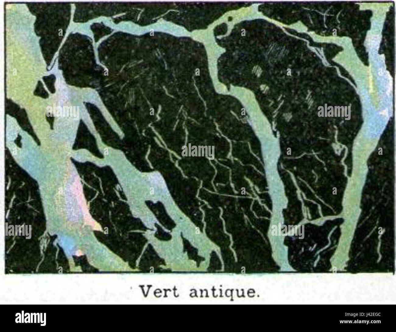 Antique green marble, a precious stone used in art and architecture ...