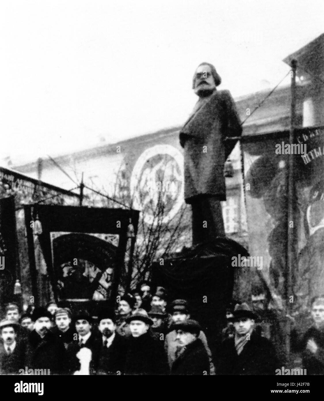 Matveev Opening of Marx's monument Petrograd november 7 1918 Stock Photo