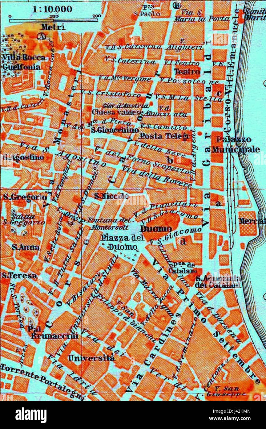 Map of Messina 3 Stock Photo - Alamy