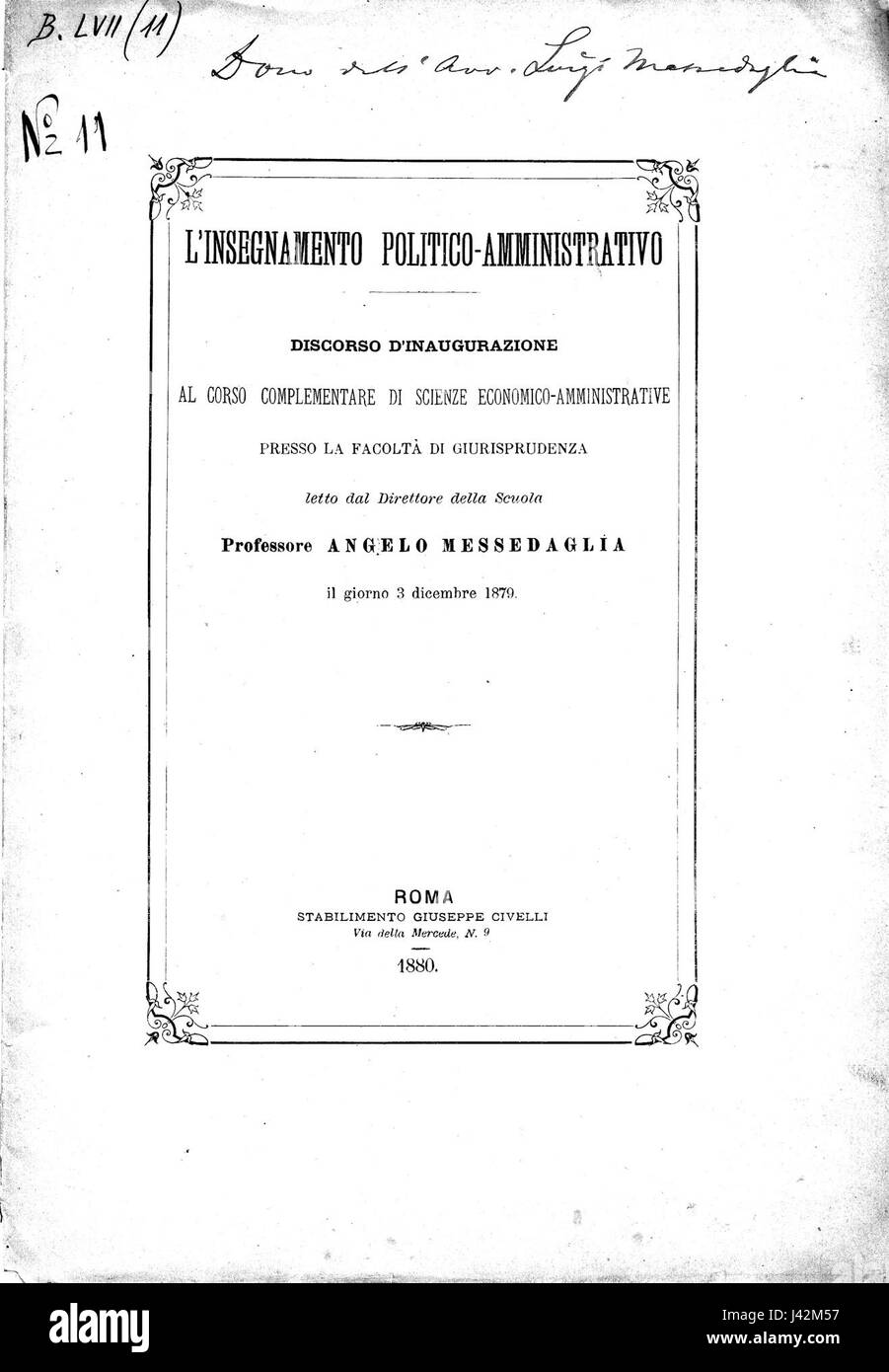 The term 'Messedaglia insegnamento 0C' refers to a concept or educational approach by Messedaglia, likely related to teaching or instruction in a specific field. This term suggests a method or system of teaching, possibly with historical or philosophical significance. Stock Photo