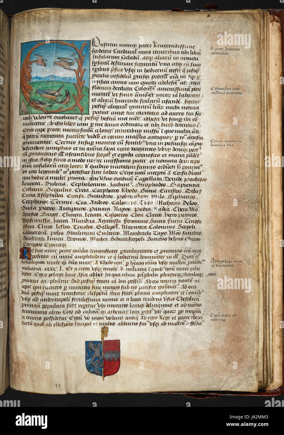Liber Insularum Cycladum (Arundel MS 93.art.7, f.129r) Stock Photo
