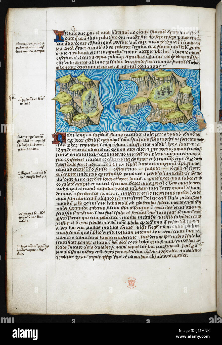 Liber Insularum Cycladum (Arundel MS 93.art.7, f.148v) Stock Photo