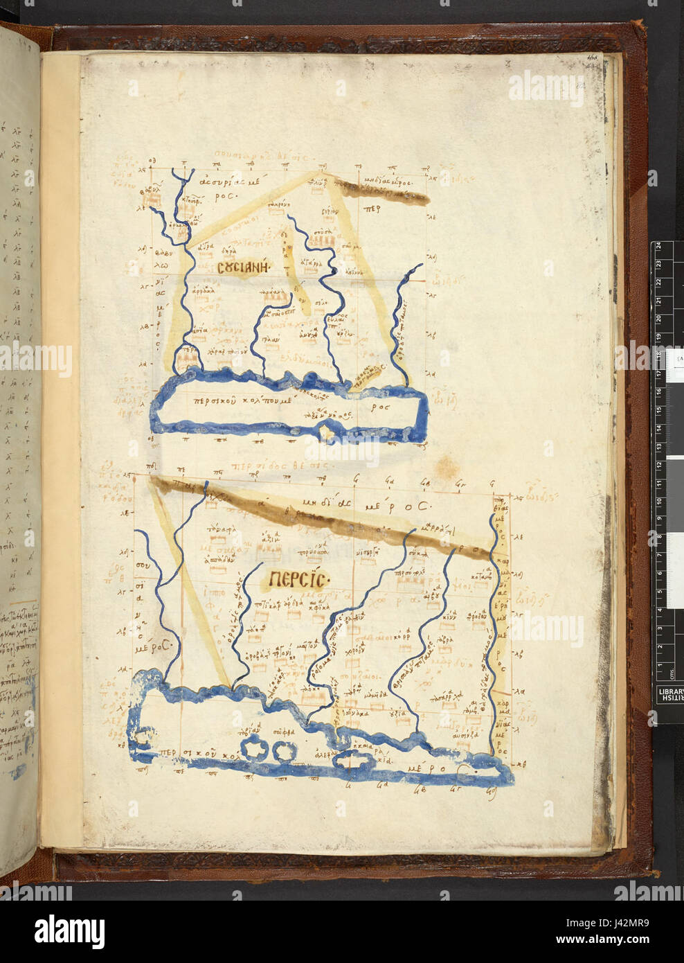 Map after Ptolemy's Geographia (Burney MS 111, f.82r) Stock Photo