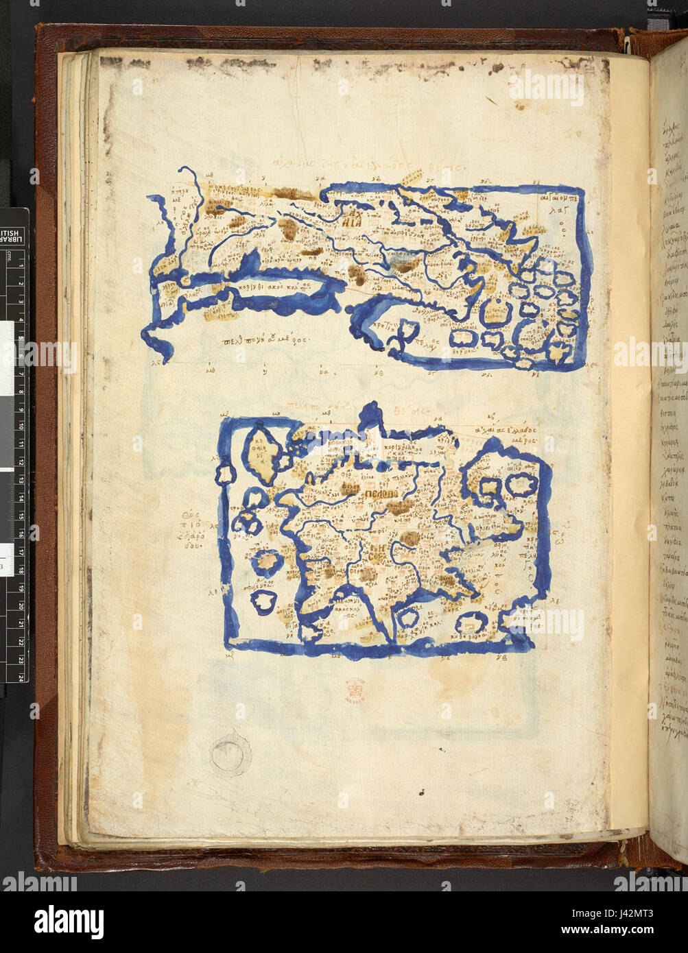 Map after Ptolemy's Geographia (Burney MS 111, f.43v Stock Photo - Alamy