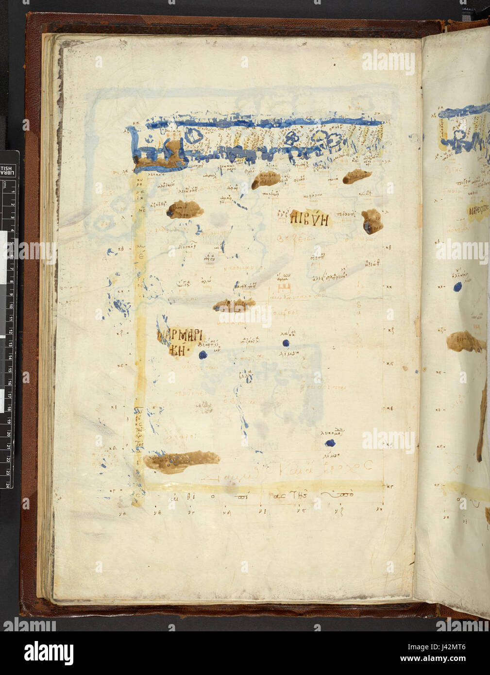 Map after Ptolemy's Geographia (Burney MS 111, f.52v) Stock Photo