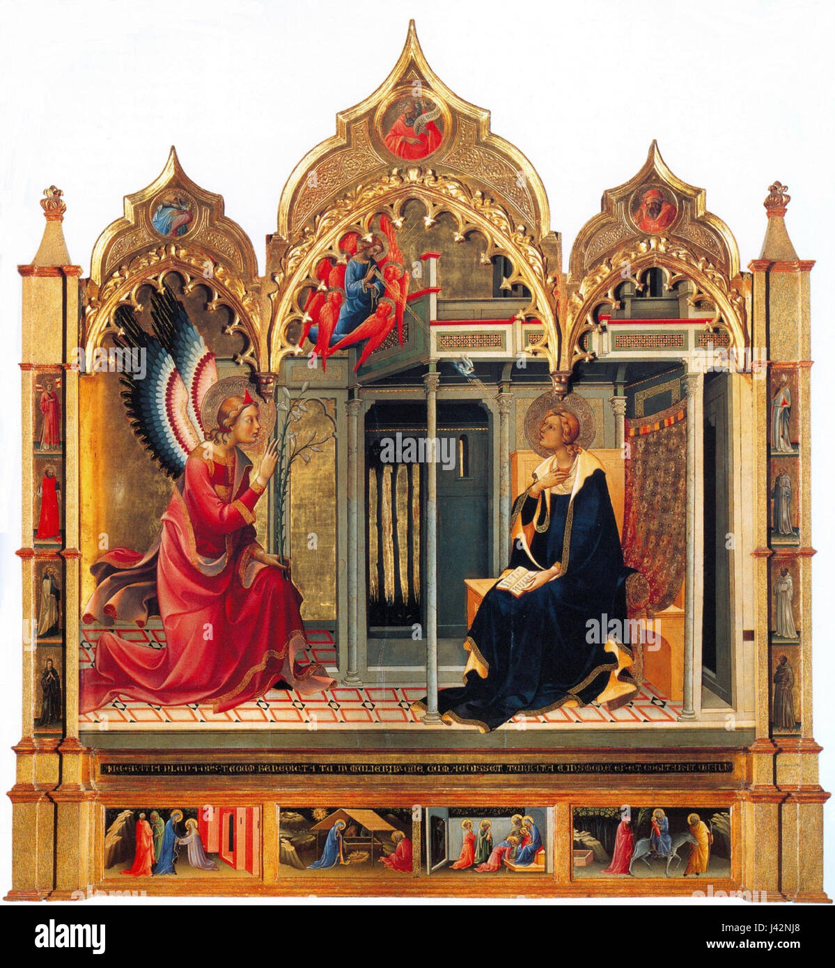 Lorenzo Monaco, Annunciation, 1420 25, Church of Santa Trinita, Florence Stock Photo