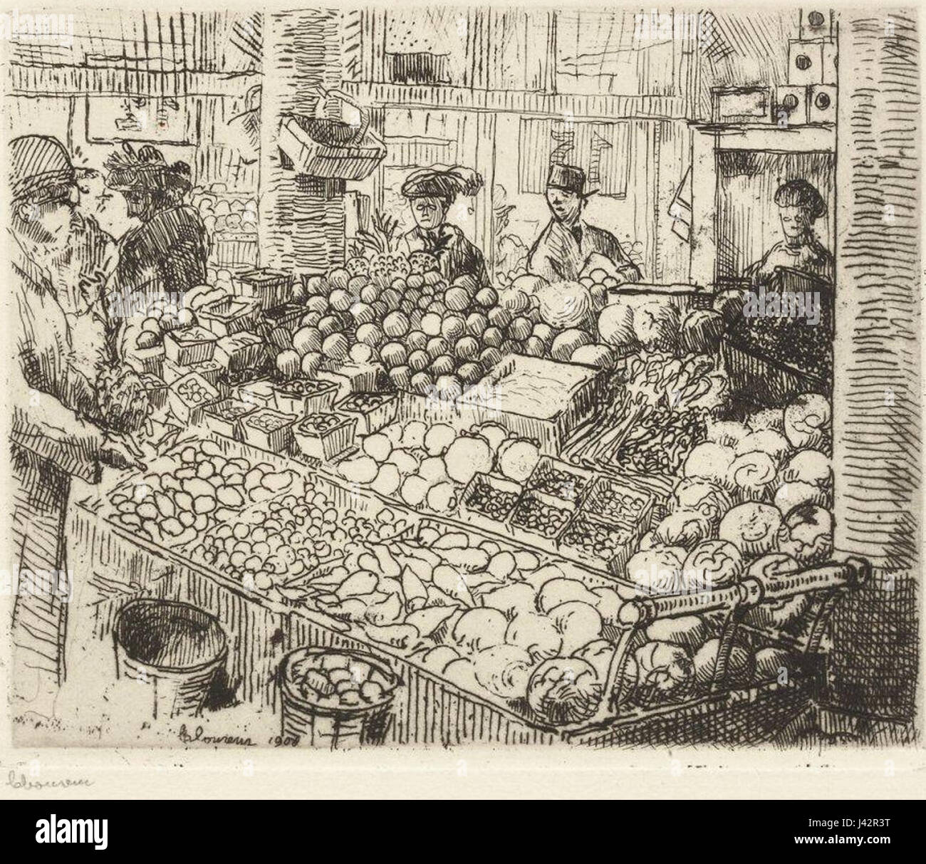 Early 1900s food market hi-res stock photography and images - Alamy