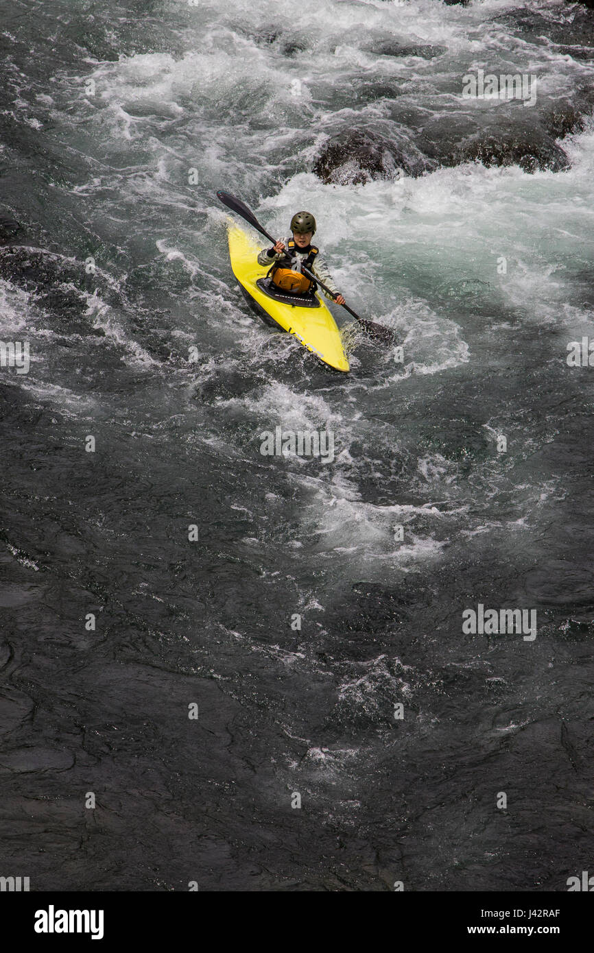 Okutama Rafting - White water Rafting in the Tama River at Okutama.  Flowing from its source in the mountains in Yamanashi, the Tama River makes its w Stock Photo