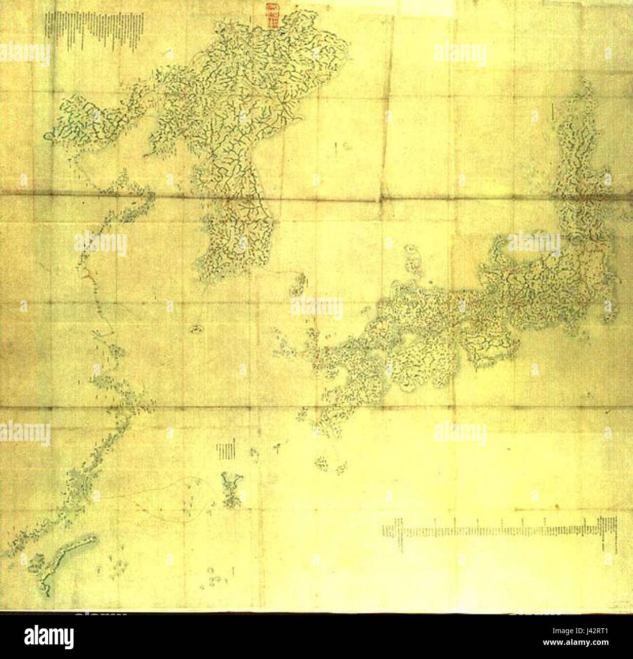 Haedongsamgukdo is an ancient Korean map detailing the regions of the ...
