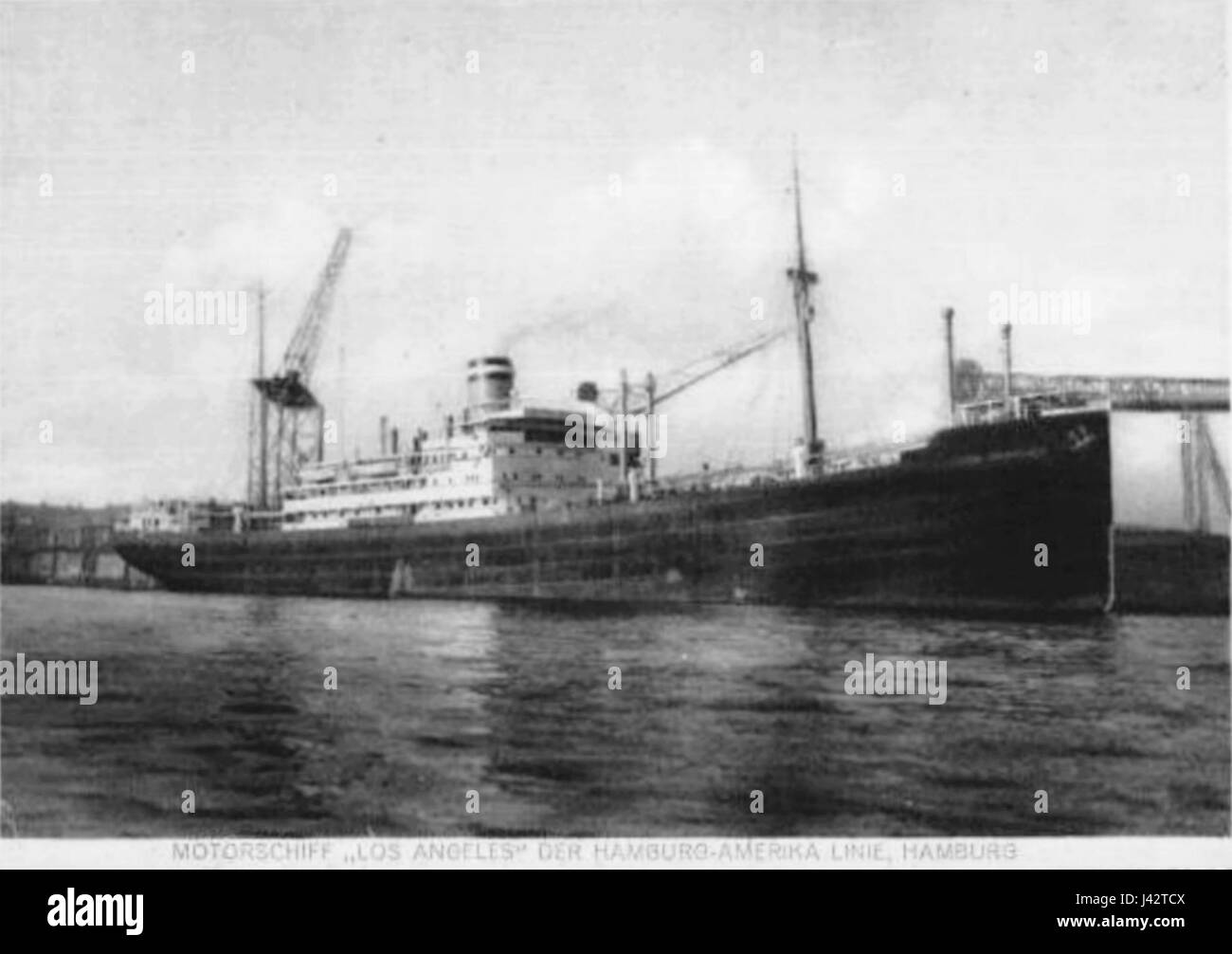 The HAPAG, or Hamburg-Amerikanische Packetfahrt-Actien-Gesellschaft, had a significant role in establishing Los Angeles as a major port city during the 19th and 20th centuries. The German shipping company facilitated transatlantic trade and influenced the growth of Los Angeles' international shipping industry. Stock Photo