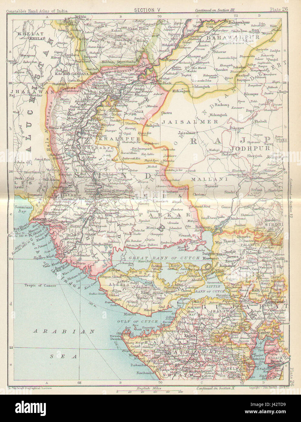 MAPS FROM CONSTABLE'S 1893 HAND ATLAS 2 Stock Photo - Alamy