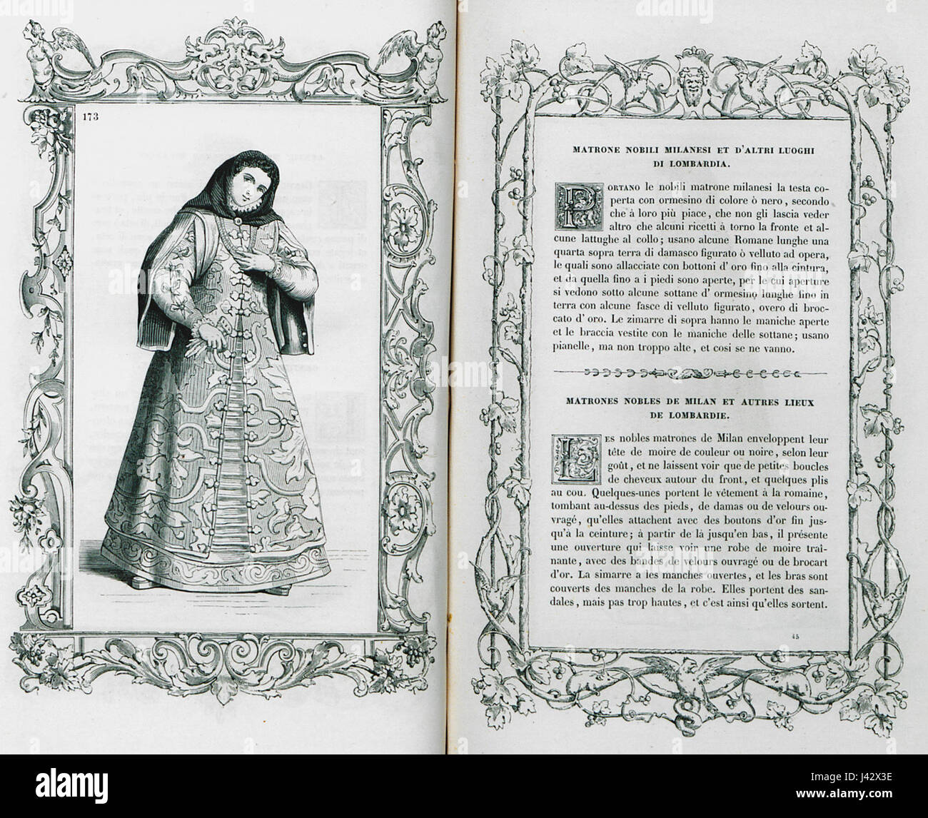 Matrone nobili Milanesi et d'altri luoghi di Lombardia   Vecellio Cesare   1860 Stock Photo