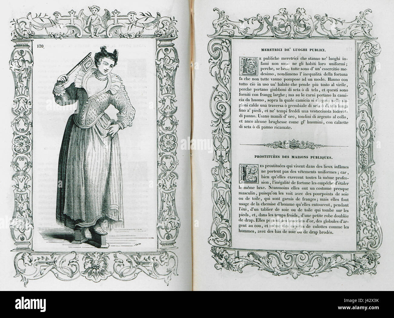 Meretrici de' luoghi publici   Vecellio Cesare   1860 Stock Photo