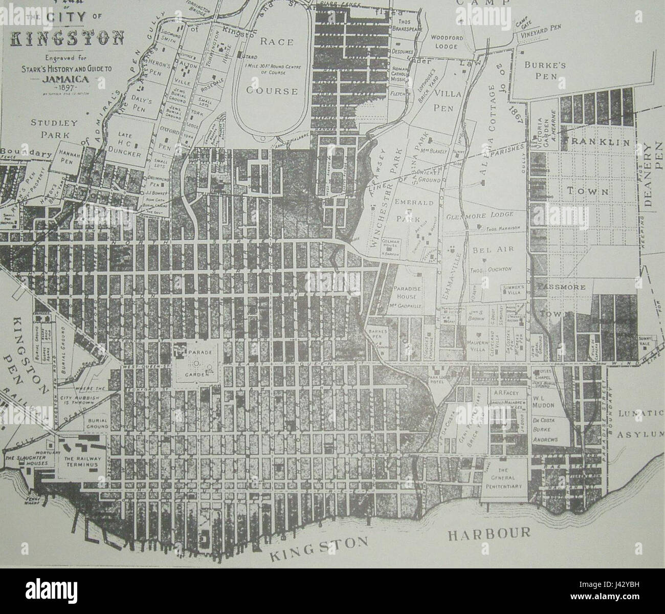 Map Of Downtown Kingston Jamaica Map Of Kingston High Resolution Stock Photography And Images - Alamy