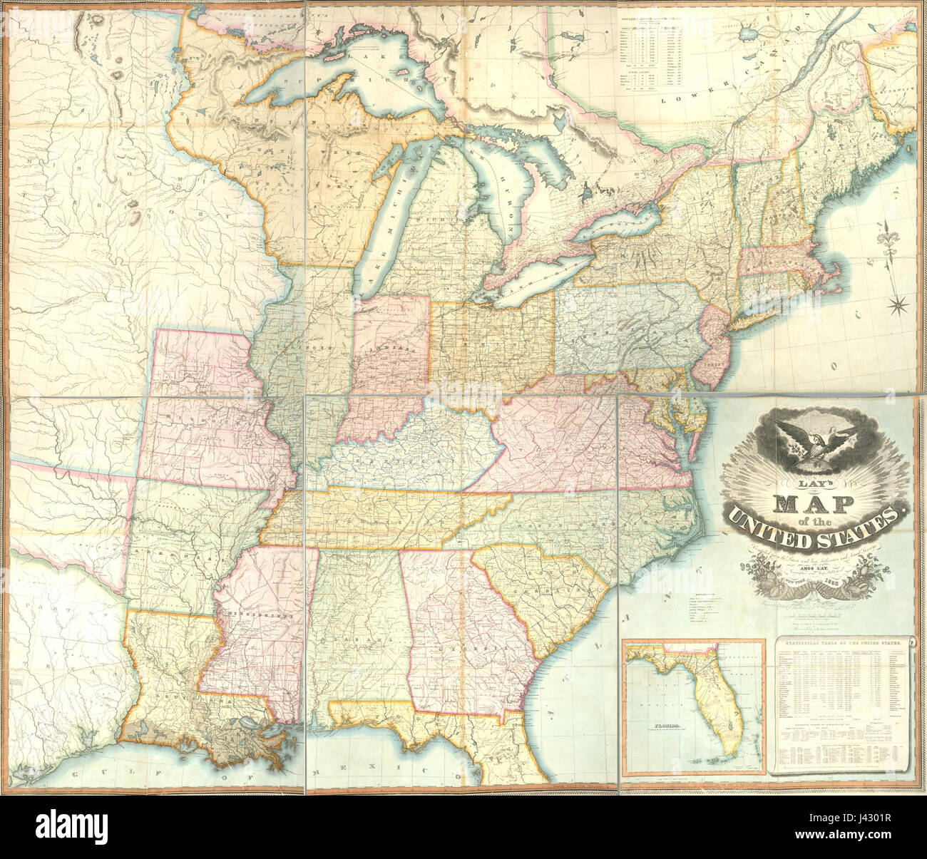 Ancient map of united states hi-res stock photography and images - Alamy