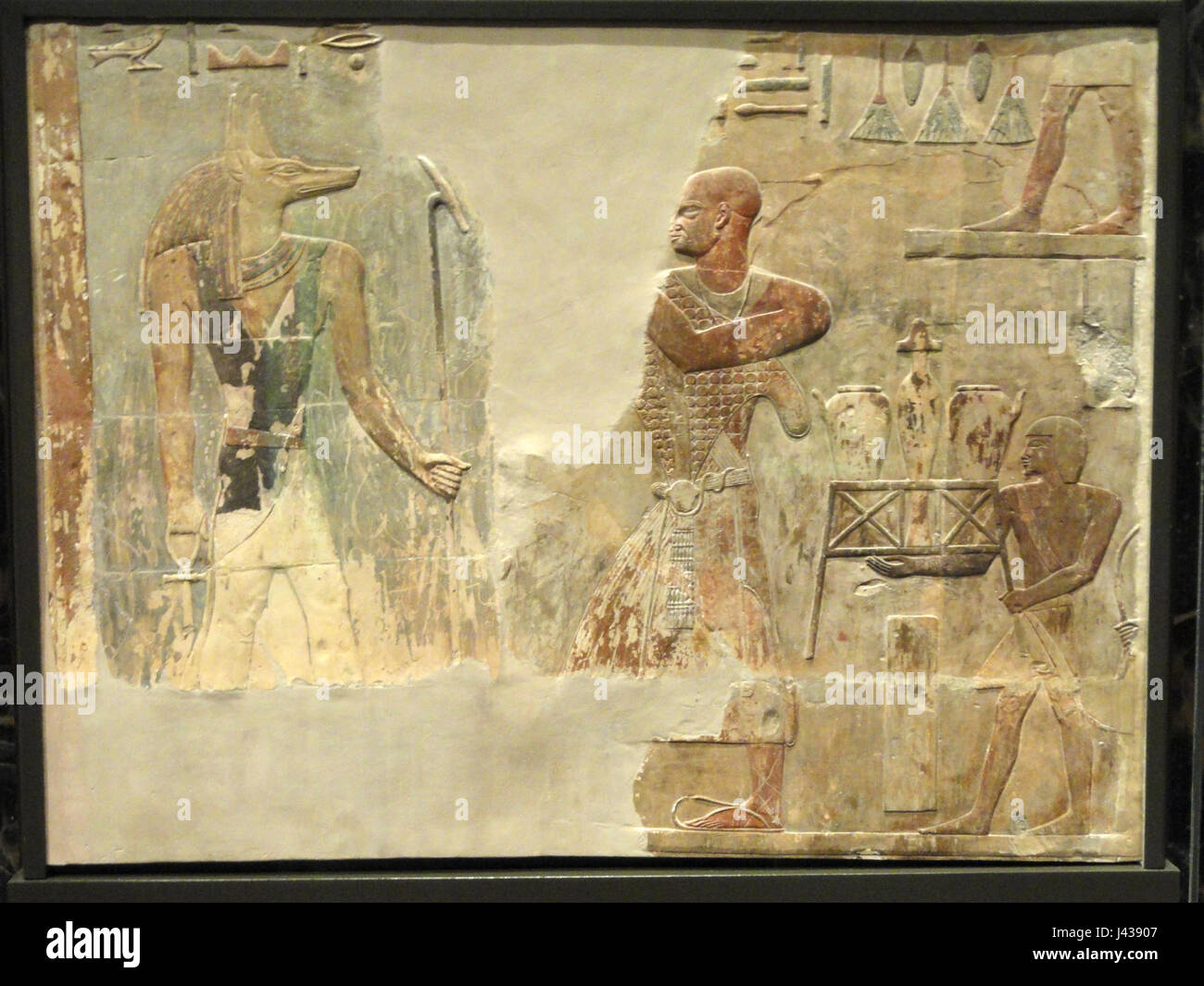 Mentuemhat and Anubis (relief), Thebes, late 25th to early 26th Dynasty, 665 650 BCE   Nelson Atkins Museum of Art   DSC08146 Stock Photo
