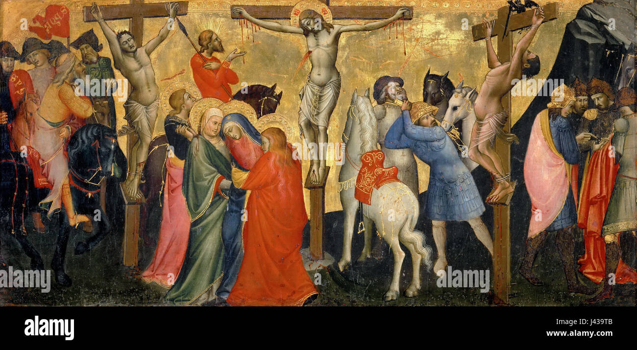 Lorenzo Monaco. Crucifixion, 1387 8, Louvre Stock Photo