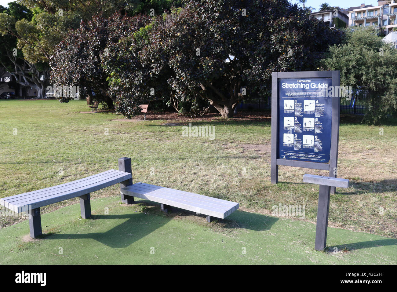 Exercise equipment for stretching in Yaranabbe Park, Darling Point