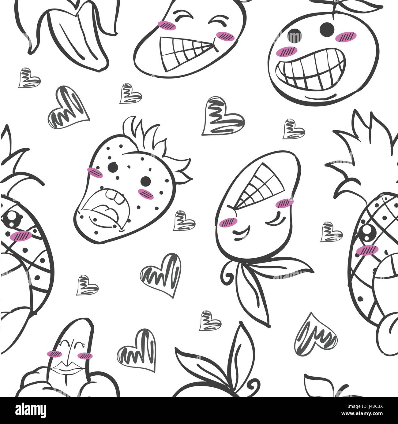 Vector art of fruit hand draw doodles Stock Vector Image & Art - Alamy