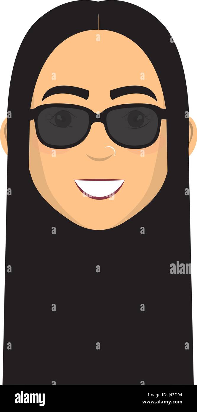 beautiful and young woman student with sunglasses Stock Vector Image ...