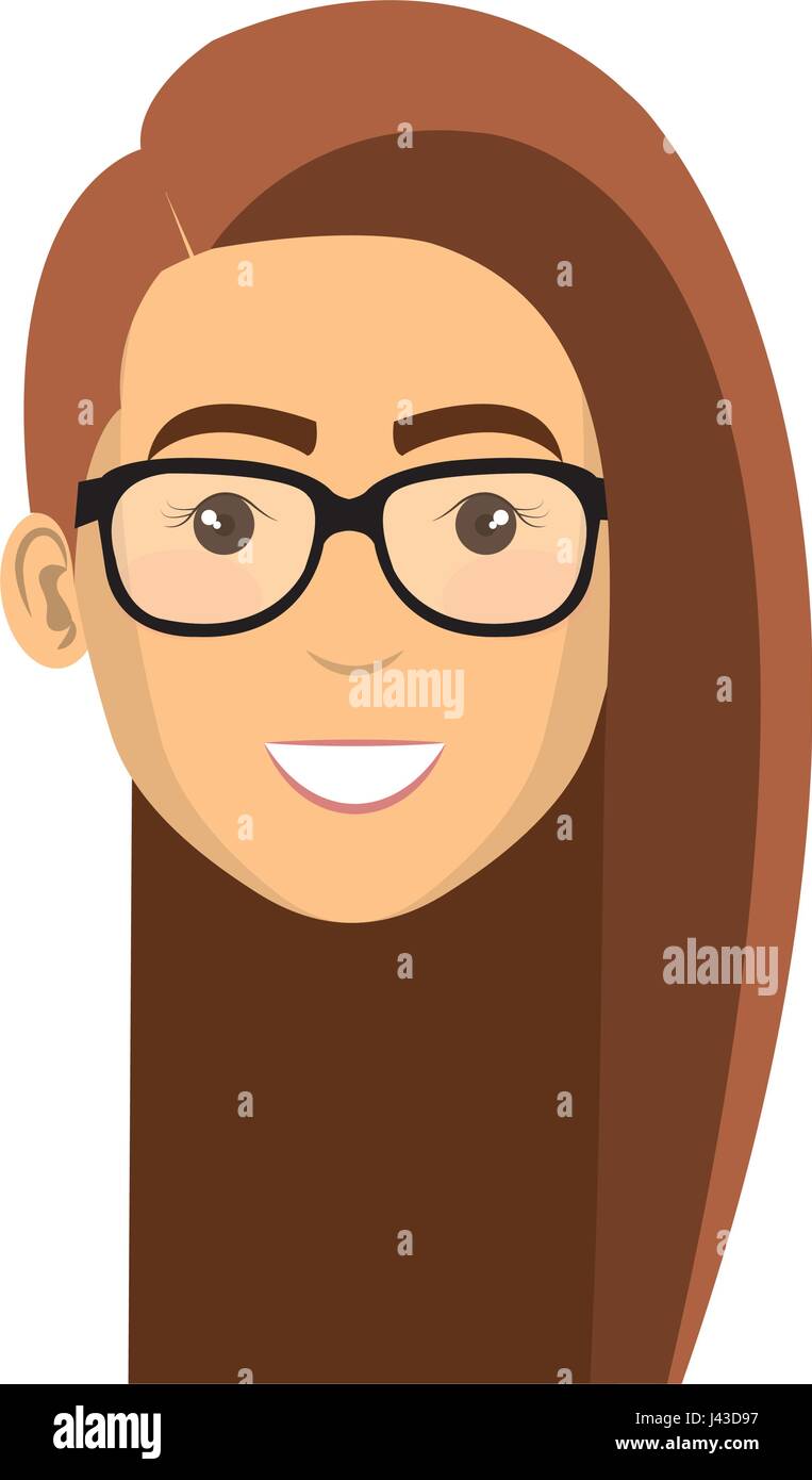 beautiful and young woman student with glasses Stock Vector Image & Art ...