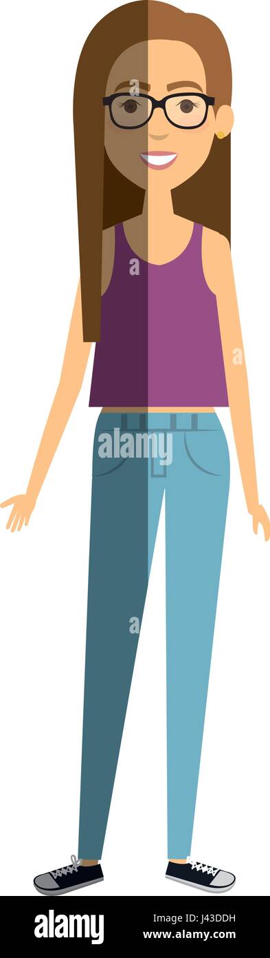 beautiful and young woman student Stock Vector Image & Art - Alamy