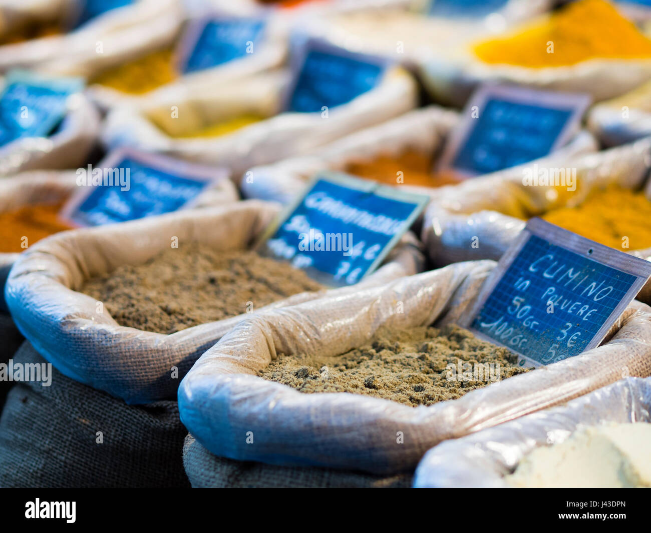Spices Vendor at the European Nations Street Food Festival in Cremona, Lombardy, Italy , may