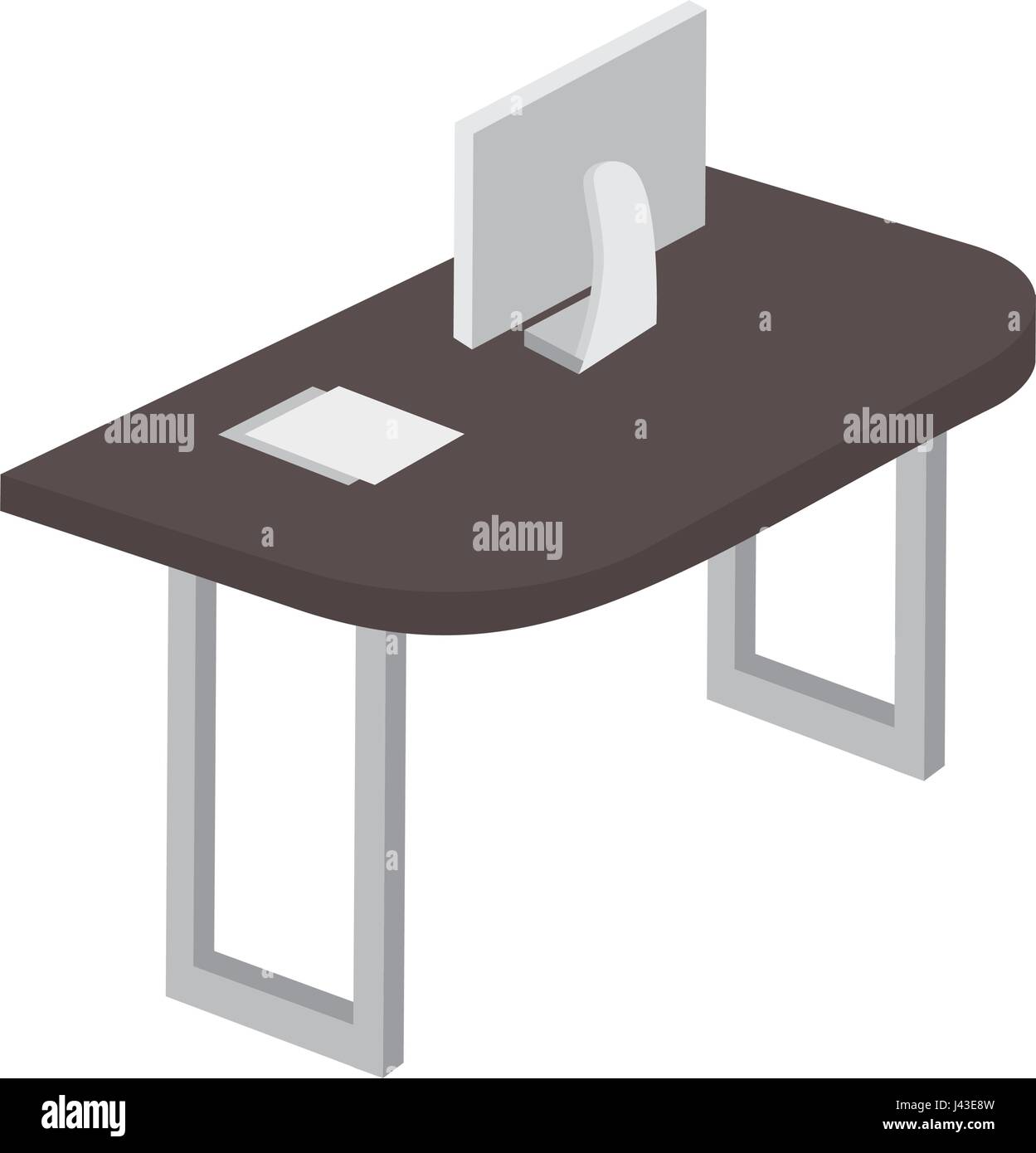 table wooden with computer isometric icon Stock Vector Image & Art - Alamy