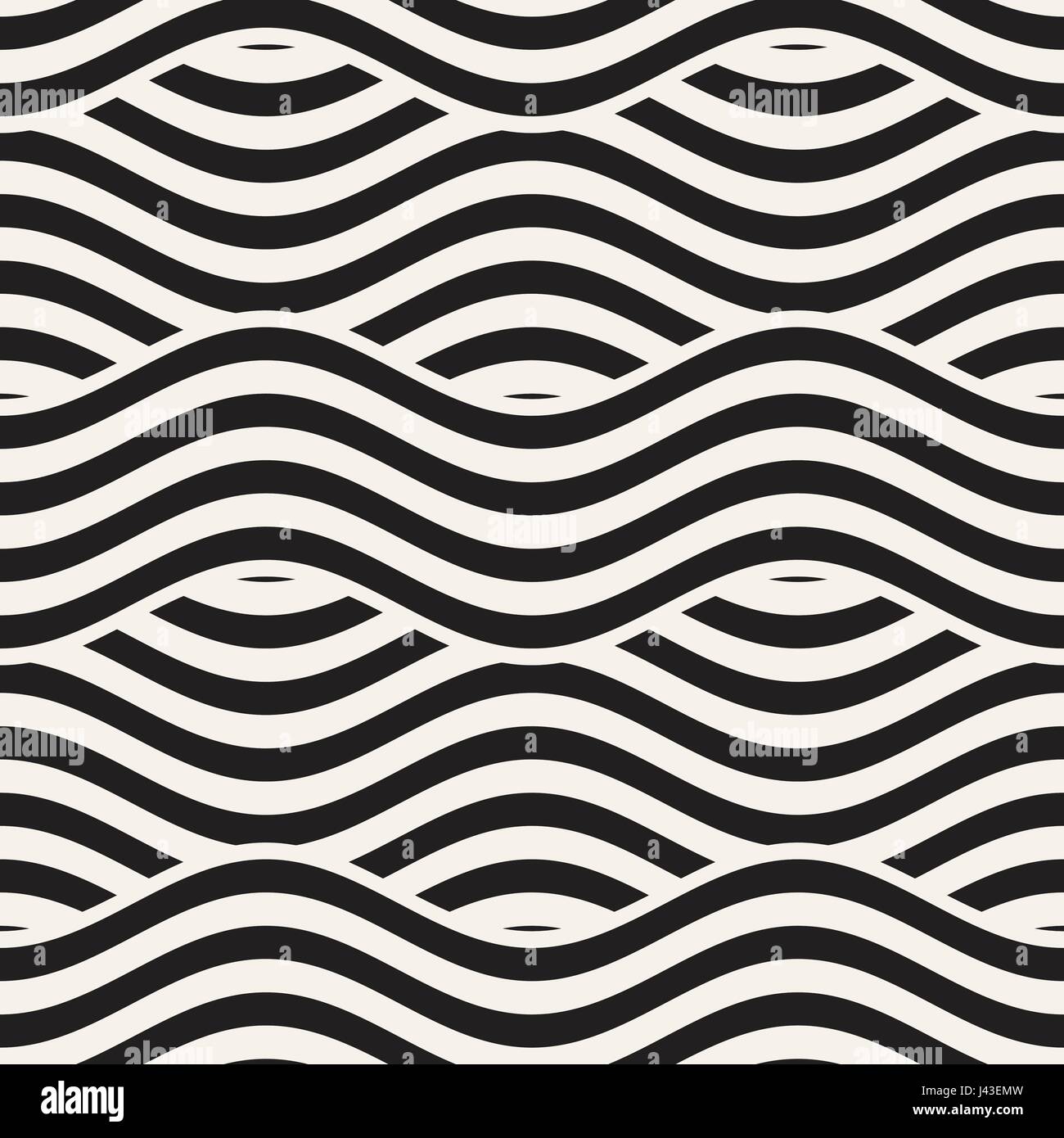 Abstract geometric pattern with wavy lines. Interlacing rounded stripes ...